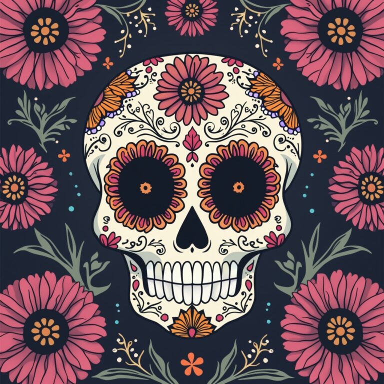 10 Day of the Dead Coloring Pages: Free to Printables